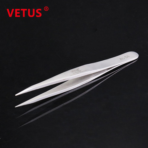 VETUS镊子 特加硬加厚精密防磁耐酸碱不锈钢尖头镊子 AC-SA - 图1