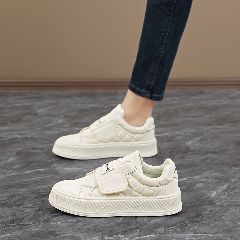 魔术贴运动板鞋女款2025秋季休闲饼干鞋大码41—43防滑通勤工作鞋,淘宝优惠券,粉丝福利购,淘宝优惠卷