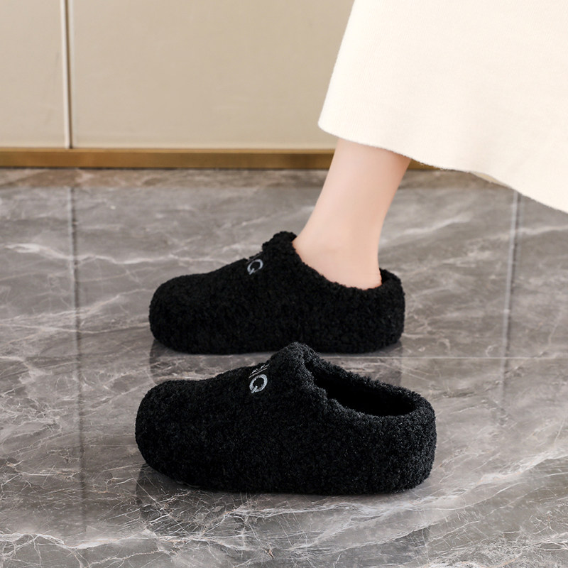 巨好看半托毛毛拖鞋女外穿2025冬季一脚蹬保暖居家包头棉拖鞋34码,淘宝优惠券,粉丝福利购,淘宝优惠卷