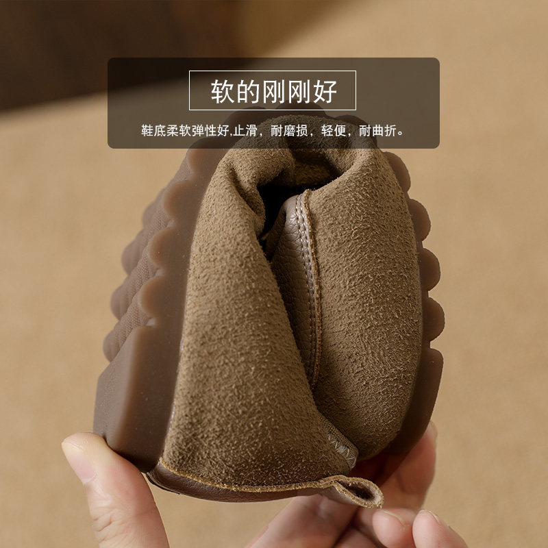 女鞋不累脚孕妇豆豆鞋女秋宽脚肥胖mm一脚蹬浅口老北京单鞋大码41,淘宝优惠券,粉丝福利购,淘宝优惠卷