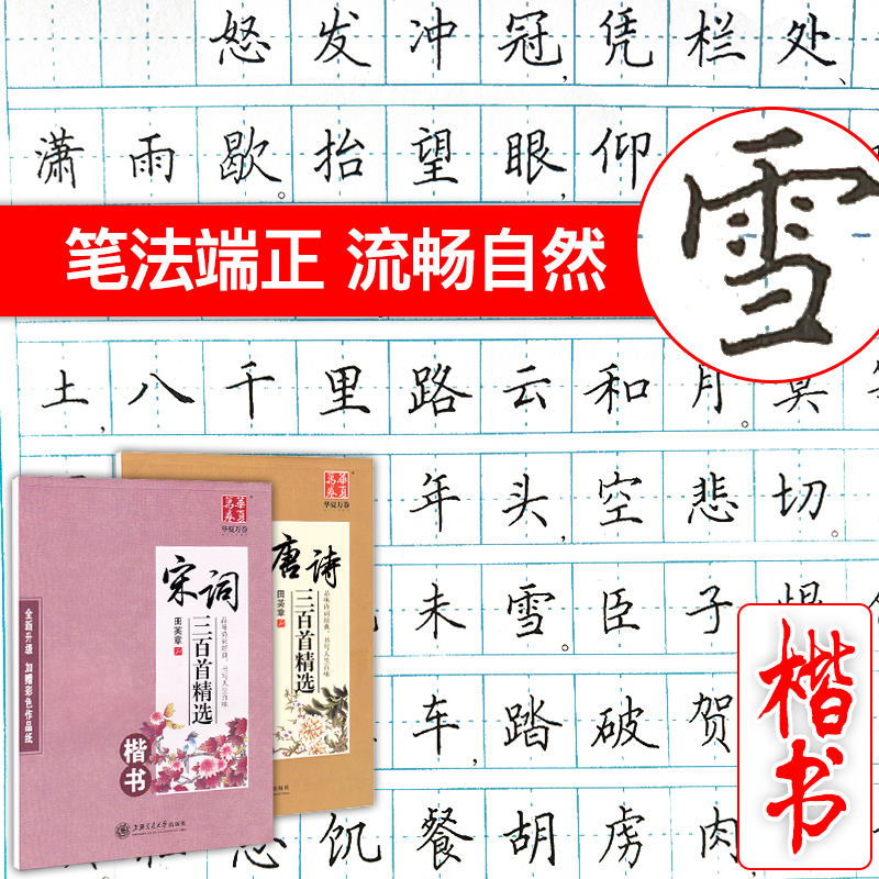 田英章书字帖行楷行书字帖唐诗三百首宋词三百首成人字帖练字大学生正楷书钢笔硬笔书法字帖楷书小学儿童年