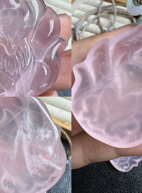 天然粉晶狐狸吊坠九尾灵狐桃花狐娘娘大气百搭粉色水晶礼物女包邮