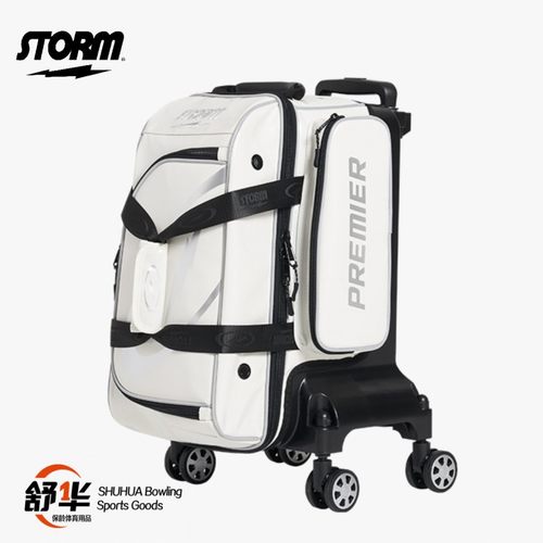 韩国代购款2025款风暴新品保龄球拉杆式双球包万向轮设计四色可选 - 图0