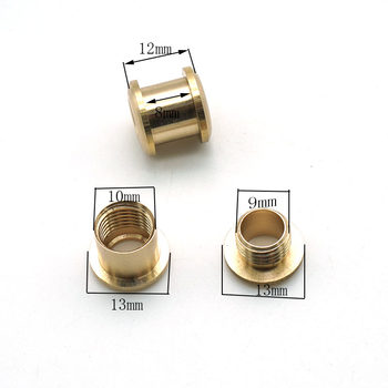 Pure brass eyelet air eye thread buckle Leather luggage accessories pure copper flat curved screw mouth ring buckle