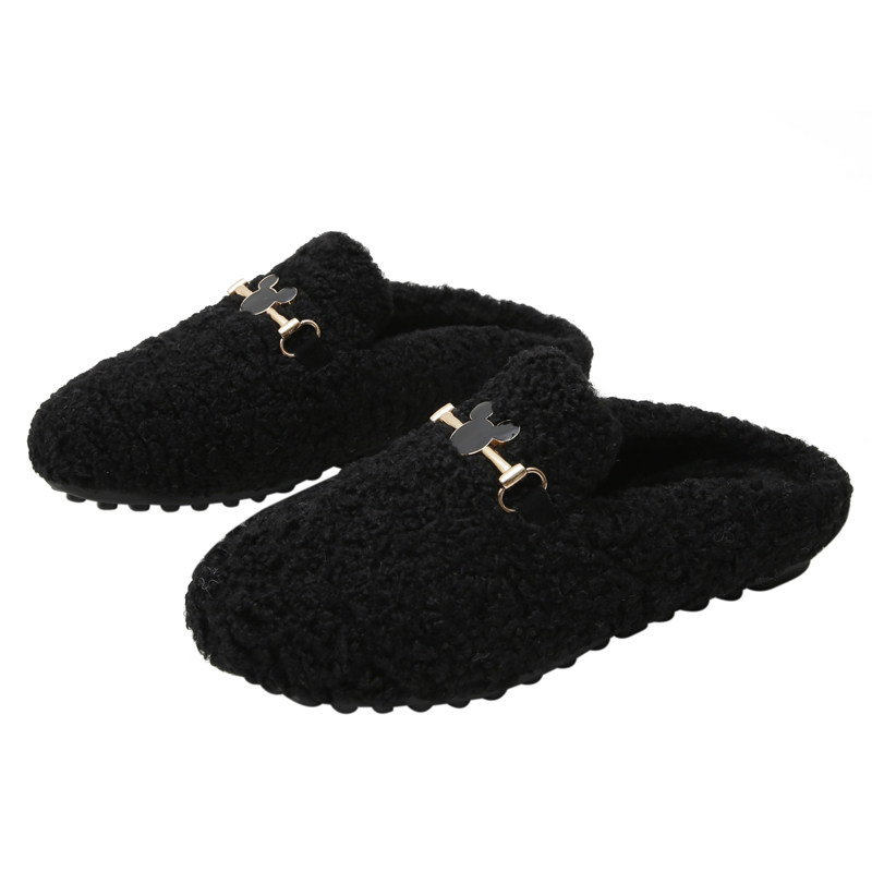 毛毛鞋女半拖秋冬外穿穆勒鞋加绒包头棉拖鞋平底大码女棉鞋41到43,淘宝优惠券,粉丝福利购,淘宝优惠卷