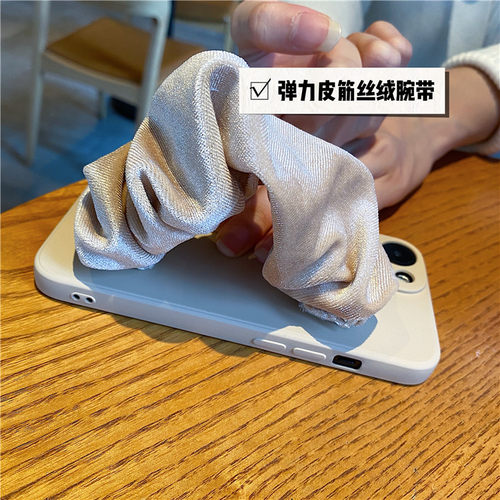 戚薇同款适用华为mate60RPO手机壳奶茶色腕带p40Pro高级感m30潮P50e全包软壳Pura80个性时尚小众nova12松紧70 - 图1