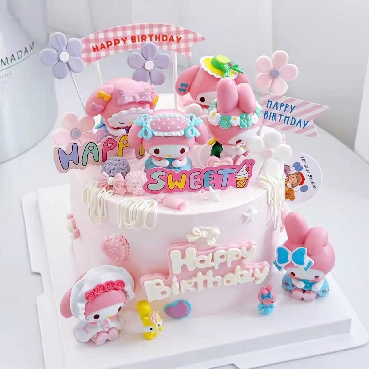 美乐蒂蛋糕装饰摆件网红KT凯蒂猫库洛米玉桂狗女孩生日甜品台插件,淘宝优惠券,粉丝福利购,淘宝优惠卷