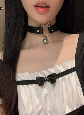 合金pu皮猫头男女项圈