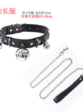 脖子铃铛哥特风锁骨链皮项圈