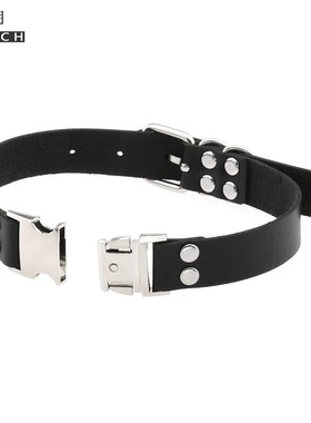简约磁扣皮项圈朋克哥特风