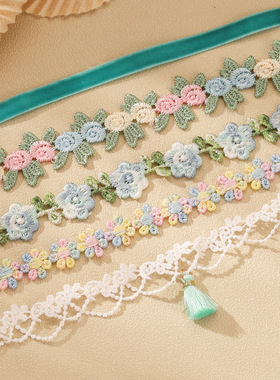 韩系甜美蕾丝脖颈链套装