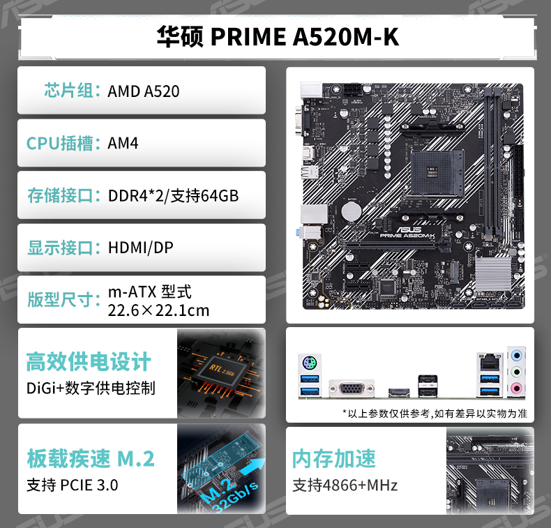 AMD锐龙R5 5600G 5600 5500散片盒装搭华硕 B550主板cpu套装-图0