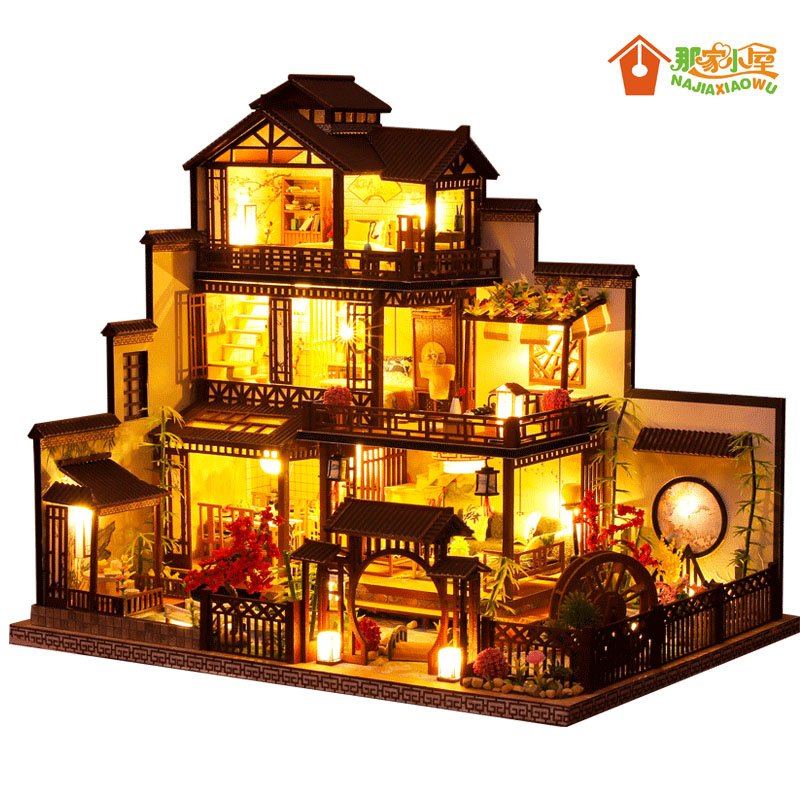 手工diy小屋桃源庭中国风古建筑日式和风别墅阁楼房子生日 手工diy小屋桃源庭中国风古建筑日式和风别墅阁楼房子生日