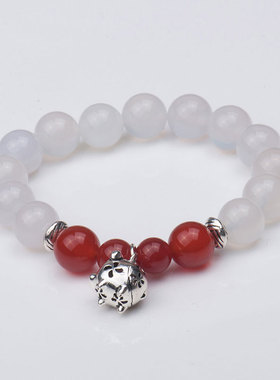 手串发财猪时尚风撞色白玛瑙