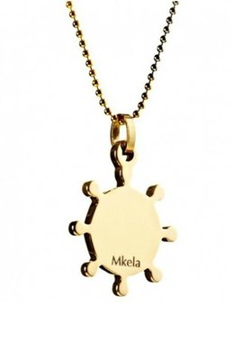 梦克拉钨金吊坠舵轮彩金银项链