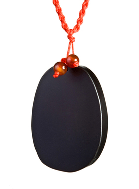 生肖鸡吊坠砭石项链