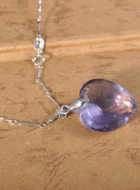 梦克拉合成水晶吊坠 缘镜 心形项坠吊坠