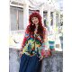 Pan Xiyuyi Retro Loose Contrast Color Floral Vacation ຮູ້ສຶກວ່າຄໍ V-Neck