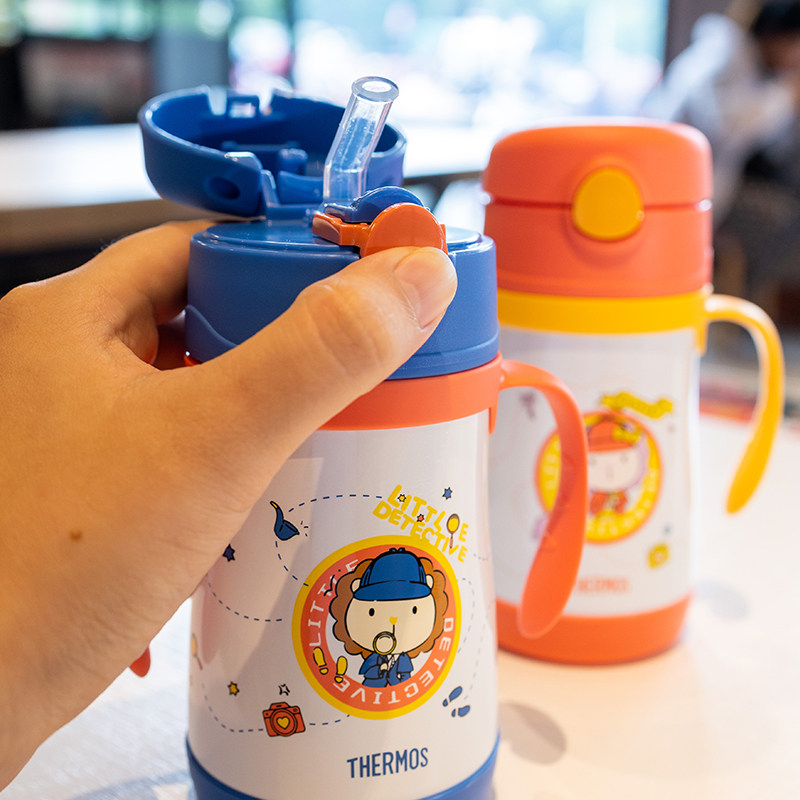 膳魔师儿童保温杯婴儿巧虎水杯宝宝保温吸管杯316食品级不锈钢,淘宝优惠券,粉丝福利购,淘宝优惠卷