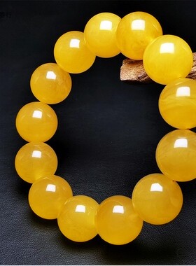 男女手串蜜蜡手串鸡油黄单圈手链