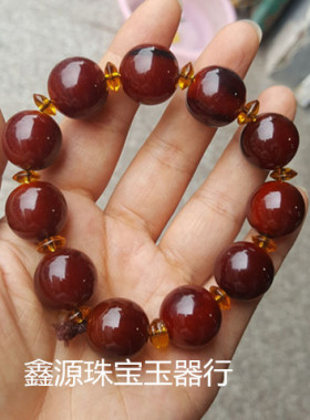 天然西藏牦牛角血丝手