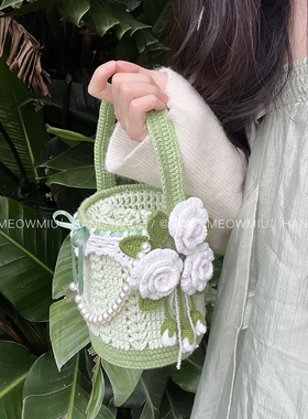 喵言居绿野仙踪山茶花手提桶包