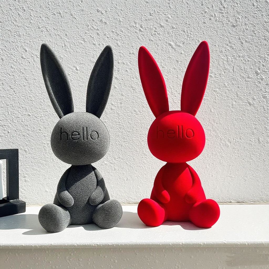 胖胖兔奶油风客厅软装饰品礼物电视柜高级感小众摆件现代简约风,淘宝优惠券,粉丝福利购,淘宝优惠卷