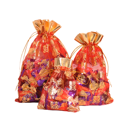喜糖袋袋子专用结婚盒喜盒子糖礼袋礼盒装礼品糖果瓜子糖婚礼纱袋
