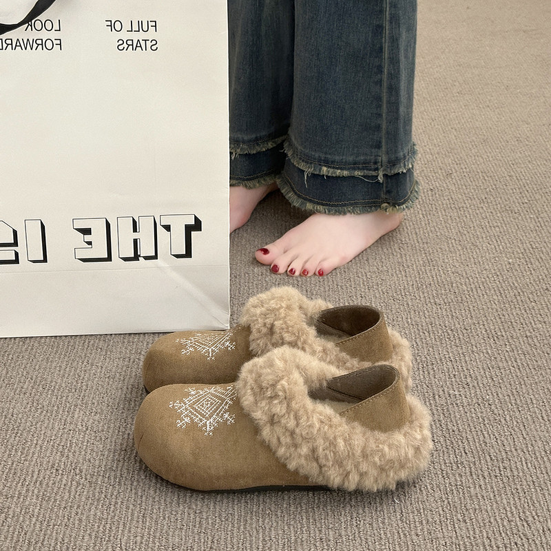 巨好看厚底加绒全包勃肯鞋两穿毛毛鞋女2025新款冬季雪地豆豆棉鞋,淘宝优惠券,粉丝福利购,淘宝优惠卷