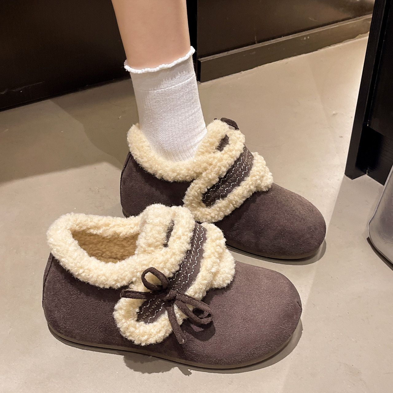 加绒勃肯鞋女2025年新款冬季加厚保暖女士毛茸茸时尚雪地靴子棉鞋,淘宝优惠券,粉丝福利购,淘宝优惠卷