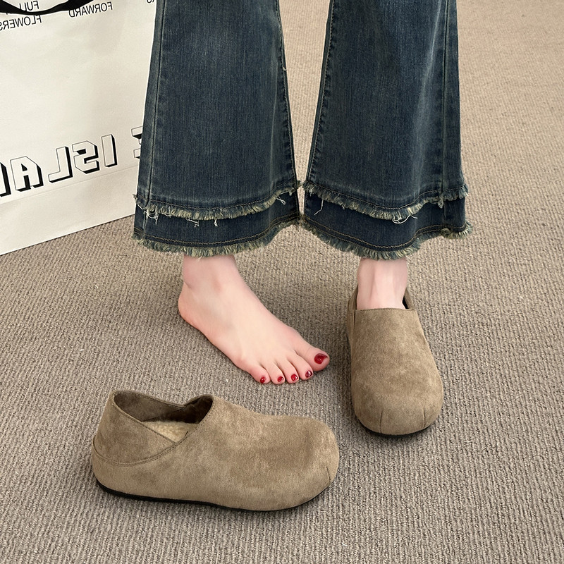 厚底复古加绒保暖勃肯鞋女2025秋冬新款内增高一脚蹬鞋子单鞋棉鞋,淘宝优惠券,粉丝福利购,淘宝优惠卷