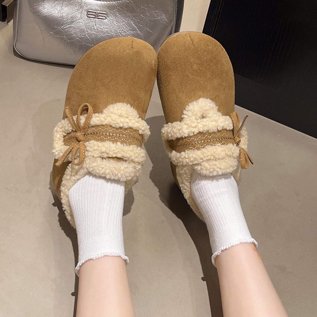 加绒勃肯鞋女2025年新款冬季加厚保暖女士毛茸茸时尚雪地靴子棉鞋,淘宝优惠券,粉丝福利购,淘宝优惠卷