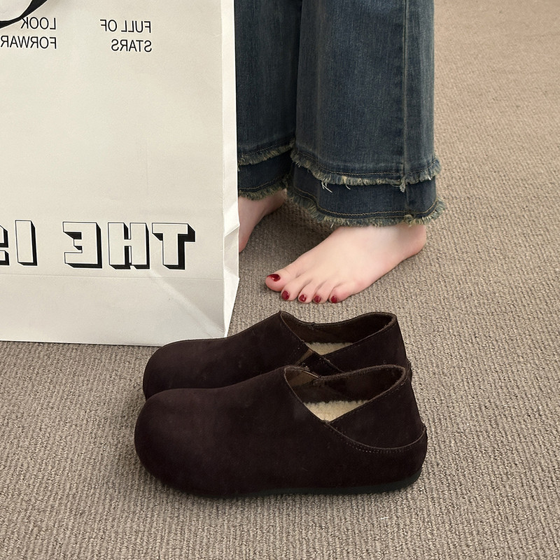 厚底复古加绒保暖勃肯鞋女2025秋冬新款内增高一脚蹬鞋子单鞋棉鞋,淘宝优惠券,粉丝福利购,淘宝优惠卷
