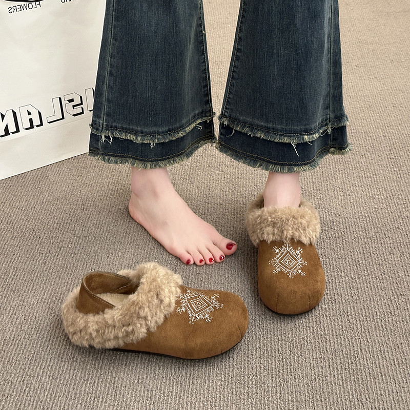 巨好看厚底加绒全包勃肯鞋两穿毛毛鞋女2025新款冬季雪地豆豆棉鞋,淘宝优惠券,粉丝福利购,淘宝优惠卷