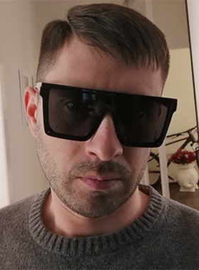 地球超新鲜孙红雷同款大框连体太阳镜新款个性墨镜女街拍驾驶眼镜