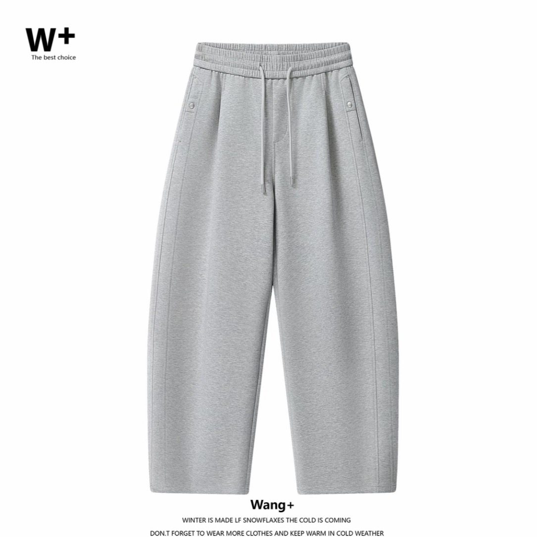 朴衔男装服饰秋冬季男休闲裤加厚抽绳松紧腰宽松垂感弯刀裤5051,淘宝优惠券,粉丝福利购,淘宝优惠卷