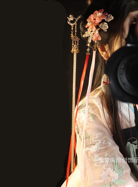 原创琉璃珍珠玛瑙流苏头饰发簪