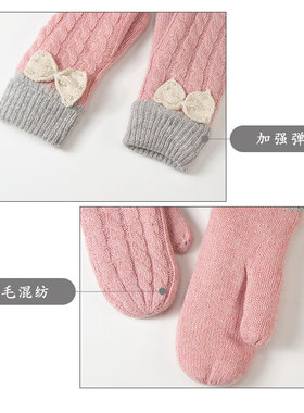 手套冬天可爱加绒加厚保暖冬季