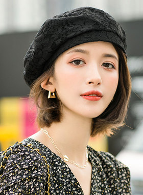 贝雷帽逛街休闲贝雷帽女蕾丝