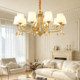 Muting all-copper American retro French living room chandelier