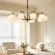 Muting all-copper French retro living room main lamp with high-end feel