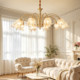 French chandelier living room lamp American light luxury all-copper lamps