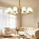 Muting all-copper French mid-century style living room lamp chandelier