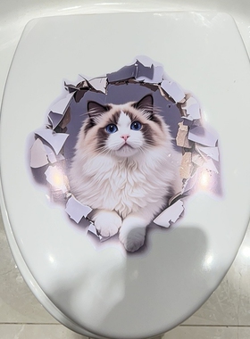 可爱布偶猫3D贴纸立体效果猫咪墙贴卫生间车贴遮挡划痕行李箱自粘