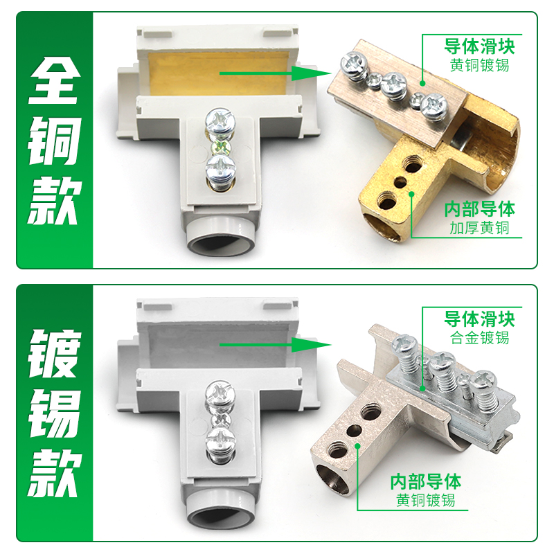 T型线夹导线分流器电线三通接头铜电缆分支t接线端子连接6-25平方-图1