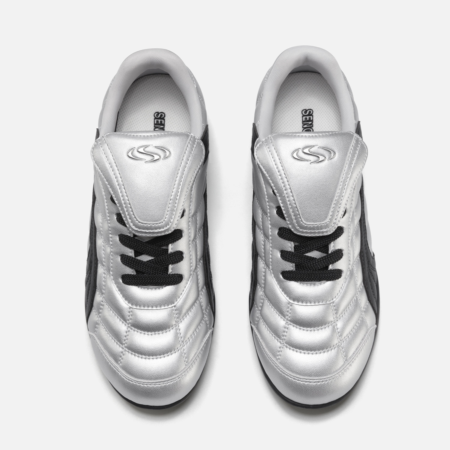 森果果 足球鞋/银色德训鞋男女同款2025冬季新款复古休闲运动鞋子,淘宝优惠券,粉丝福利购,淘宝优惠卷