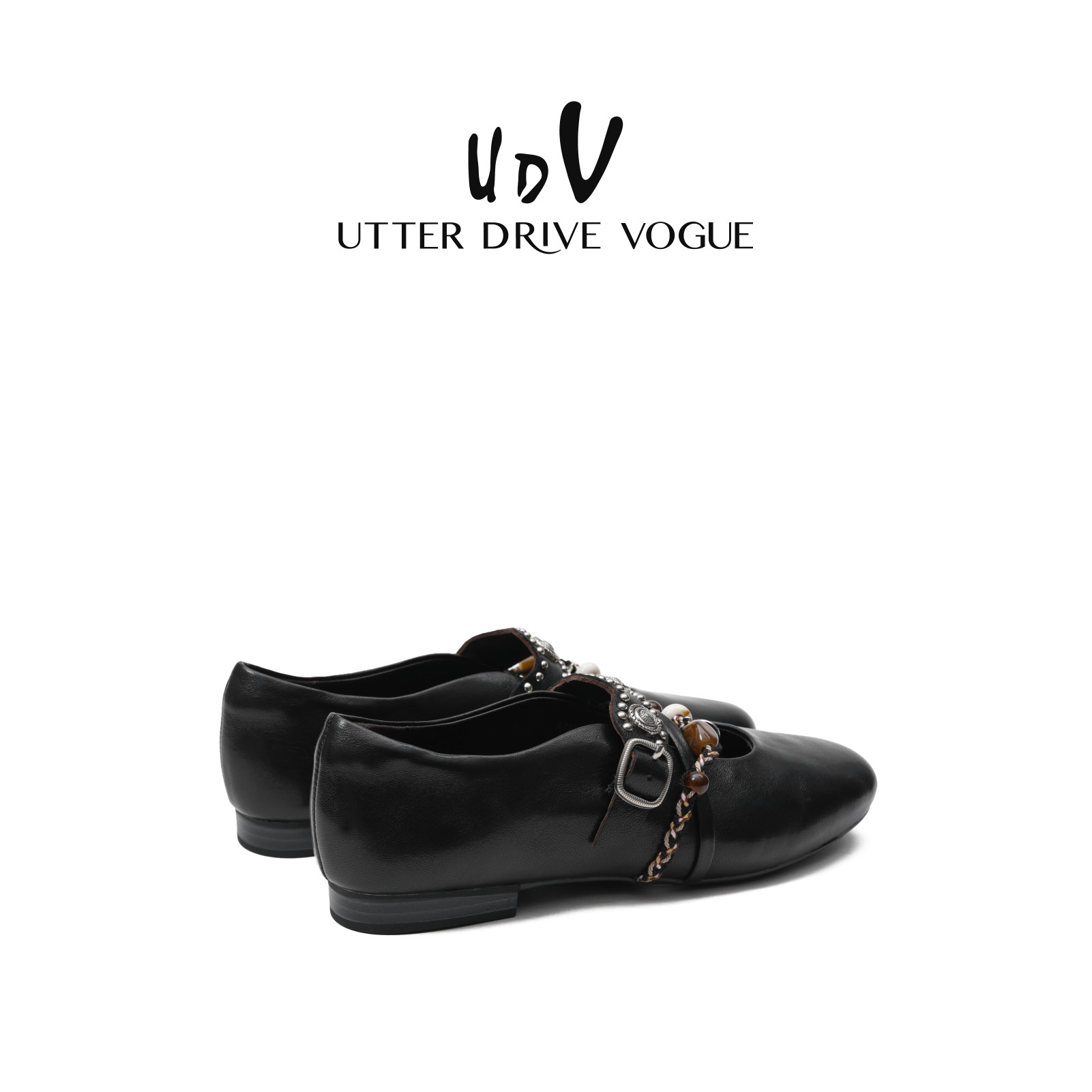 UDV民俗坠饰真皮玛丽珍鞋女2026春季新款平底单鞋设计感小众女鞋,淘宝优惠券,粉丝福利购,淘宝优惠卷