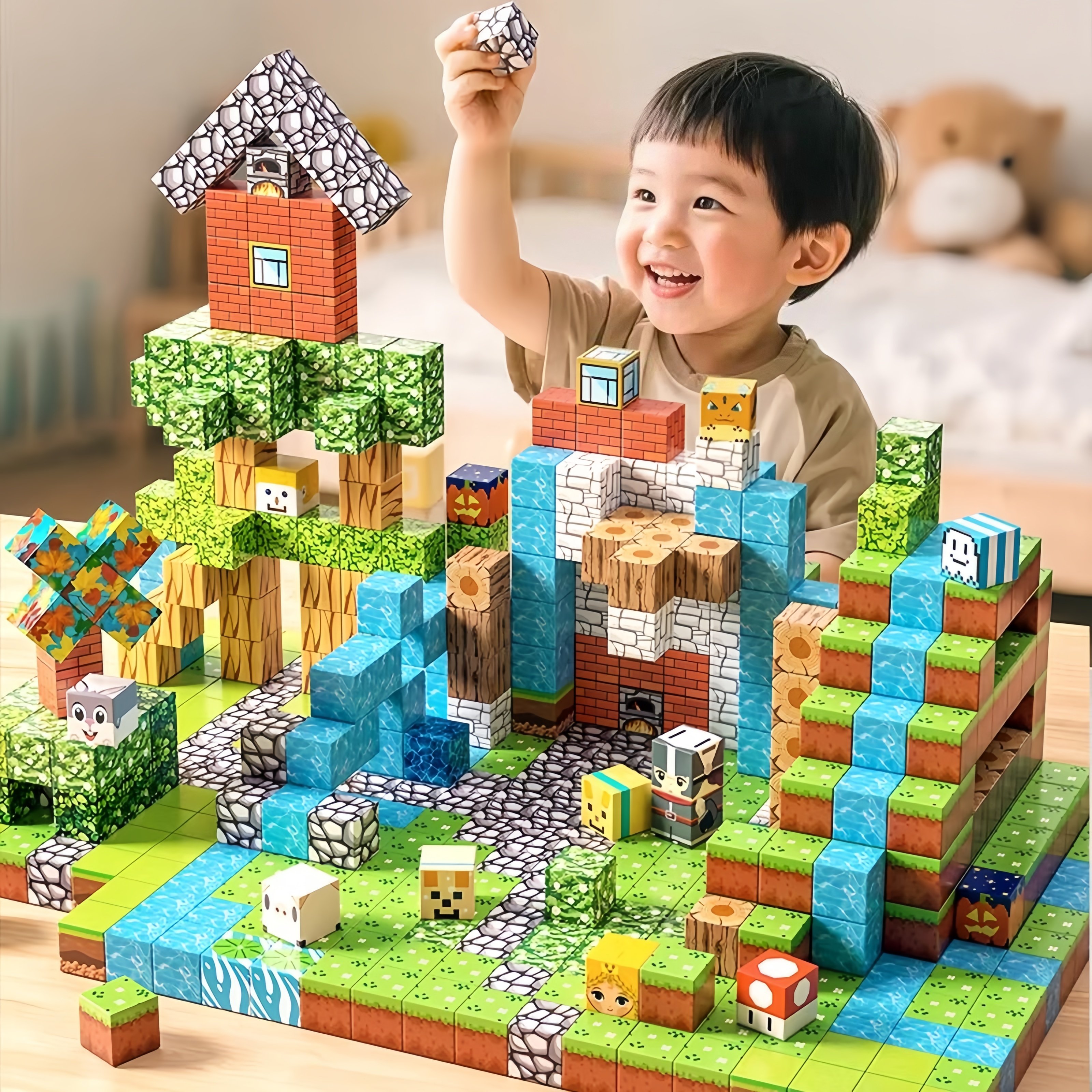 德国GM我的世界磁力方块积木全套儿童益智拼装模型磁吸玩具拼图,淘宝优惠券,粉丝福利购,淘宝优惠卷