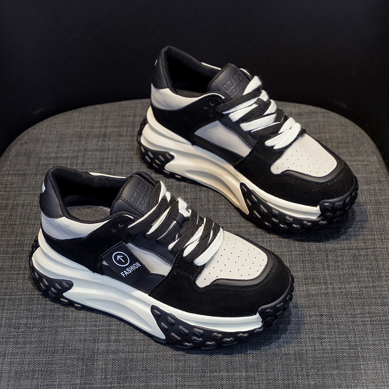 厚底老爹鞋女2025新款秋冬真皮加绒小个子内增高轻便休闲运动棉鞋,淘宝优惠券,粉丝福利购,淘宝优惠卷