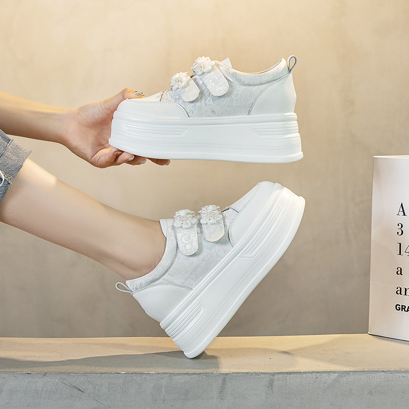 魔术贴小白鞋女秋季2025新款爆款厚底松糕休闲鞋小个子内增高女鞋,淘宝优惠券,粉丝福利购,淘宝优惠卷